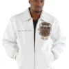 Pelle Pelle Men Emblem MB Leather Jacket | White Jacket