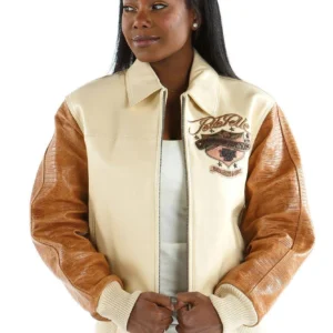 Pelle Pelle Cream And Brown Leather Jacket