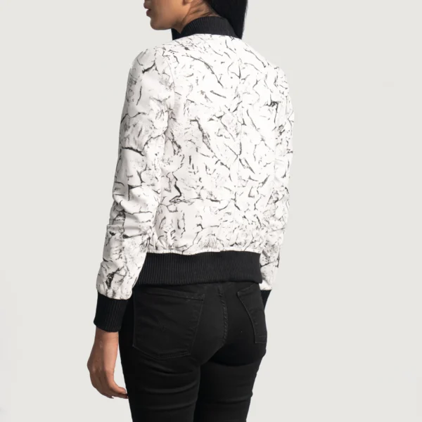 Flight White Leather Bomber Jacket | Pelle Pelle Store - Image 3