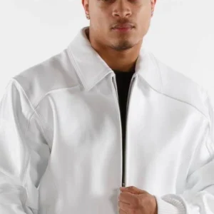 Pelle Pelle Men White Plush Leather Jacket