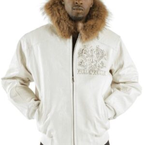 Pelle Pelle Fur Hood White Leather Jacket | Forever Fearless
