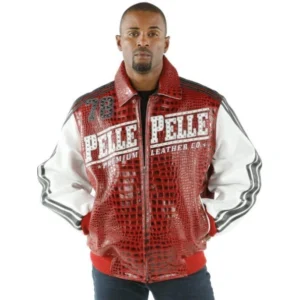 Pelle Pelle Red White Croc Leather Jacket | Men Jacket