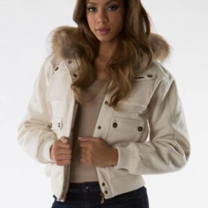 Bold Pelle Pelle White Fur Hooded Jacket